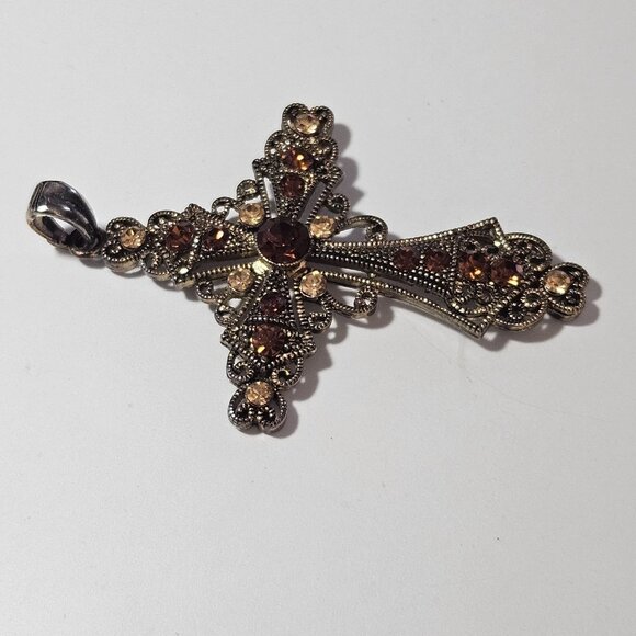 **Sale** Gold tone inspirational cross pendant - Picture 6 of 9